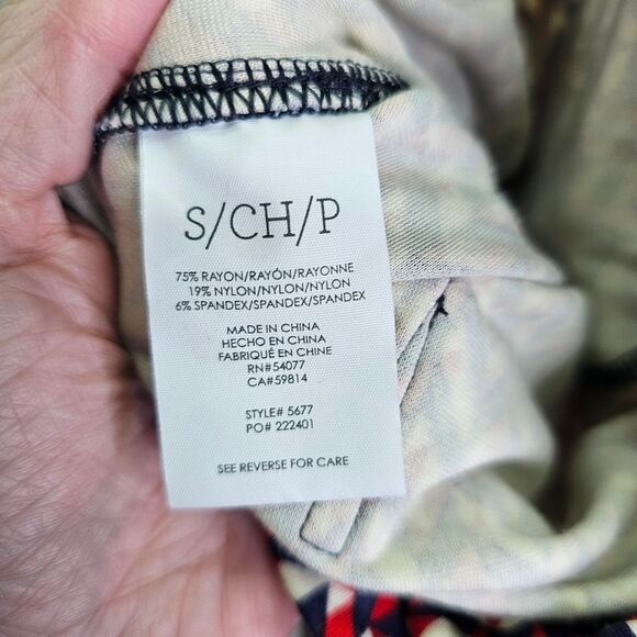 CAbi Red and Blue Kelly Geometric Print Wide Leg Jersey Knit Pant Size Small - Picture 6 of 12